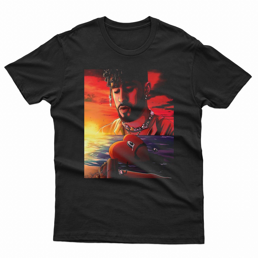 Bad Bunny Sad Dying Heart TShirt 0