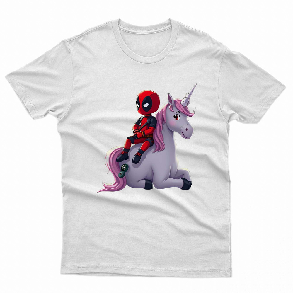 Cute Superhero Sitting On Unicorn TShirt 0
