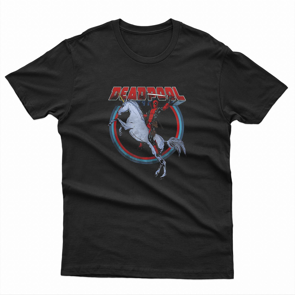 Deadpool Pony MarvelDeadpoolzz Riding A Unicorn TShirt 0