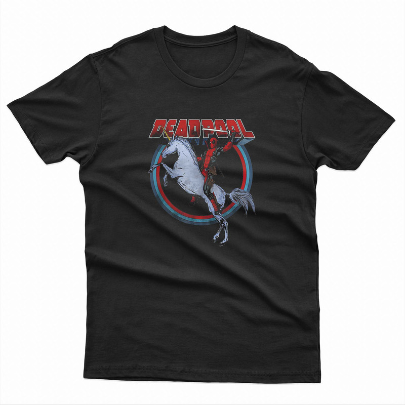 Deadpool Pony MarvelDeadpoolzz Riding A Unicorn TShirt 0