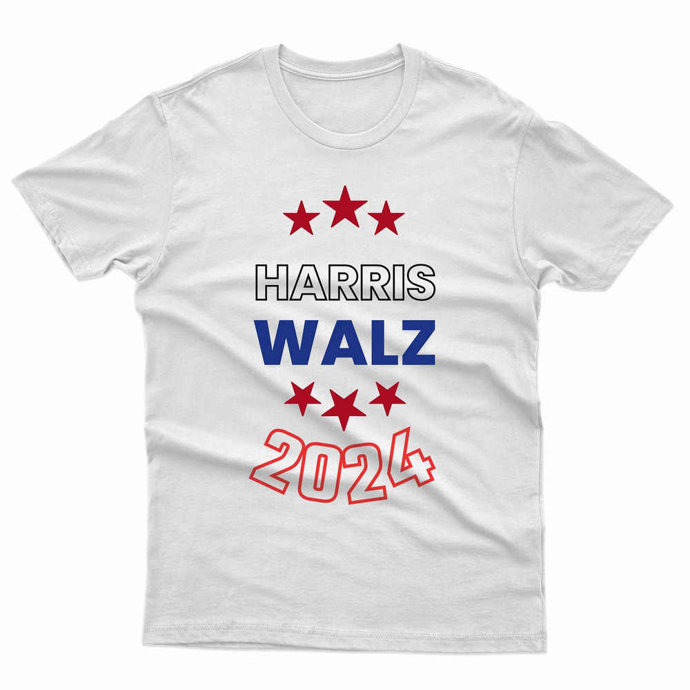 Harris Walz 2024 Red Star TShirt 0
