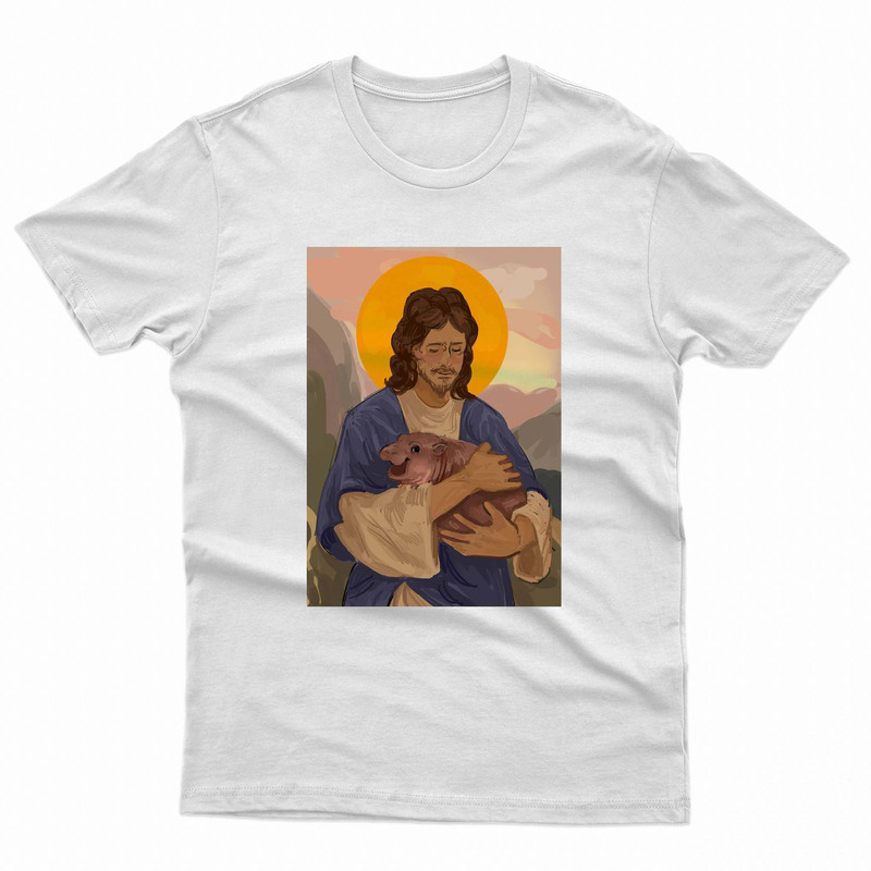 Moo Deng Jesus Art TShirt 0