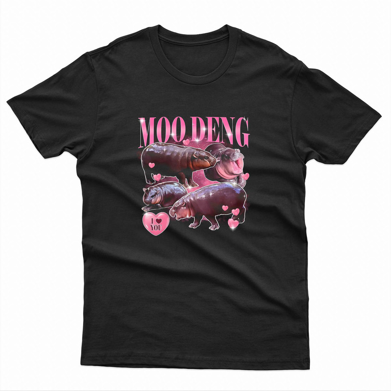 Moo Deng Pink Love TShirt 0