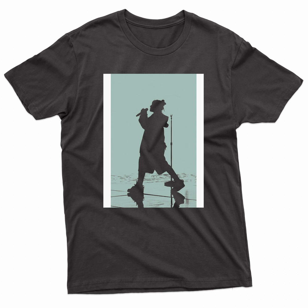Billie Eilish Green Background Silhouettet TShirt 0