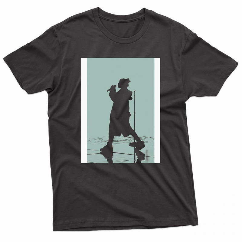 Billie Eilish Green Background Silhouettet TShirt 0