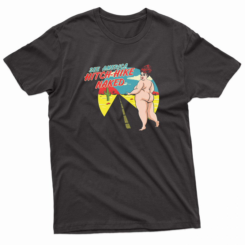 See America Hitchhike Naked Naughty America TShirt 0