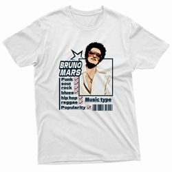 bruno mars all music types t-shirt