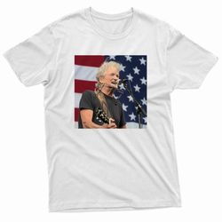 kris kristofferson american flag background t-shirt