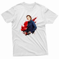 kris kristofferson red splash background t-shirt
