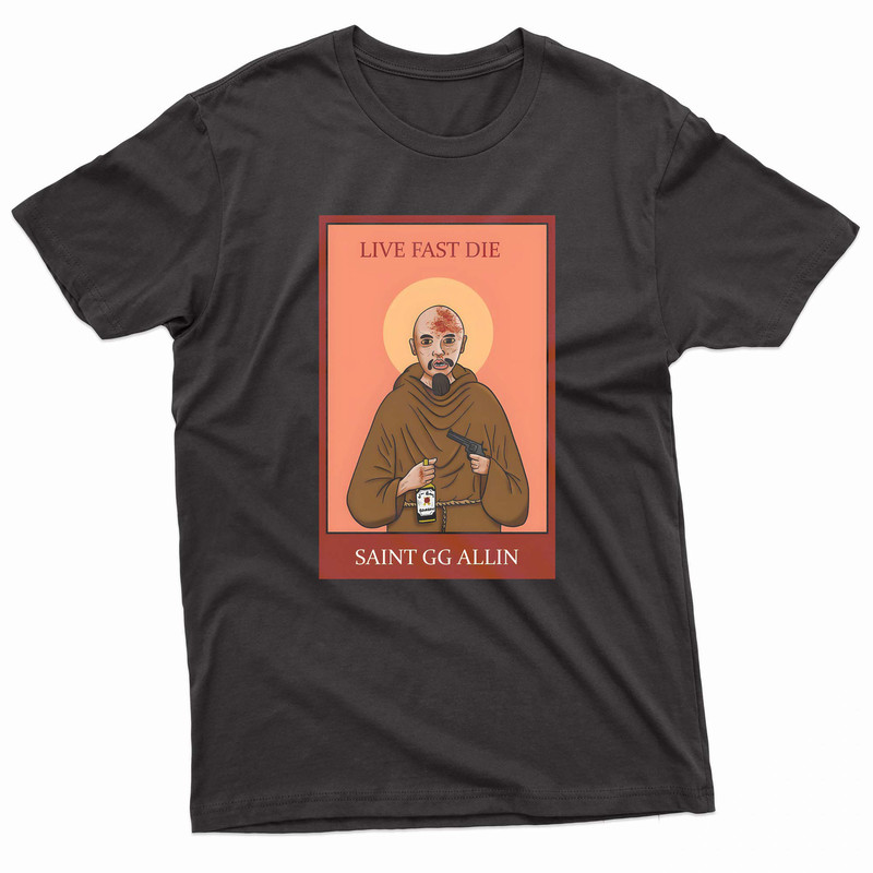 Saint Gg Allin Classic Live Fast Die TShirt 0
