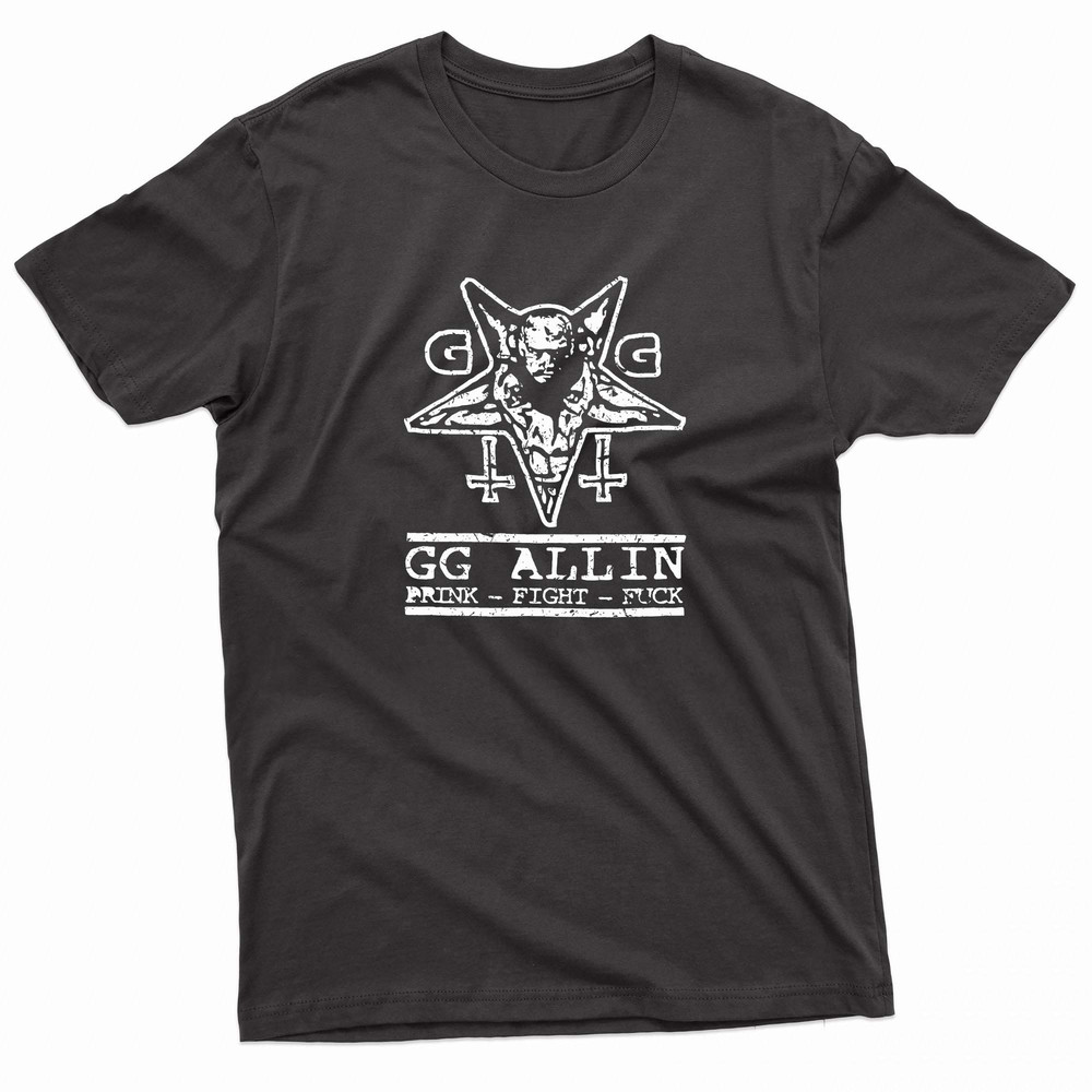 Gg Allin Drunk Fight Fuck Pentagram TShirt 0