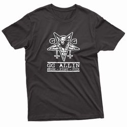 gg allin drunk fight fuck pentagram t-shirt