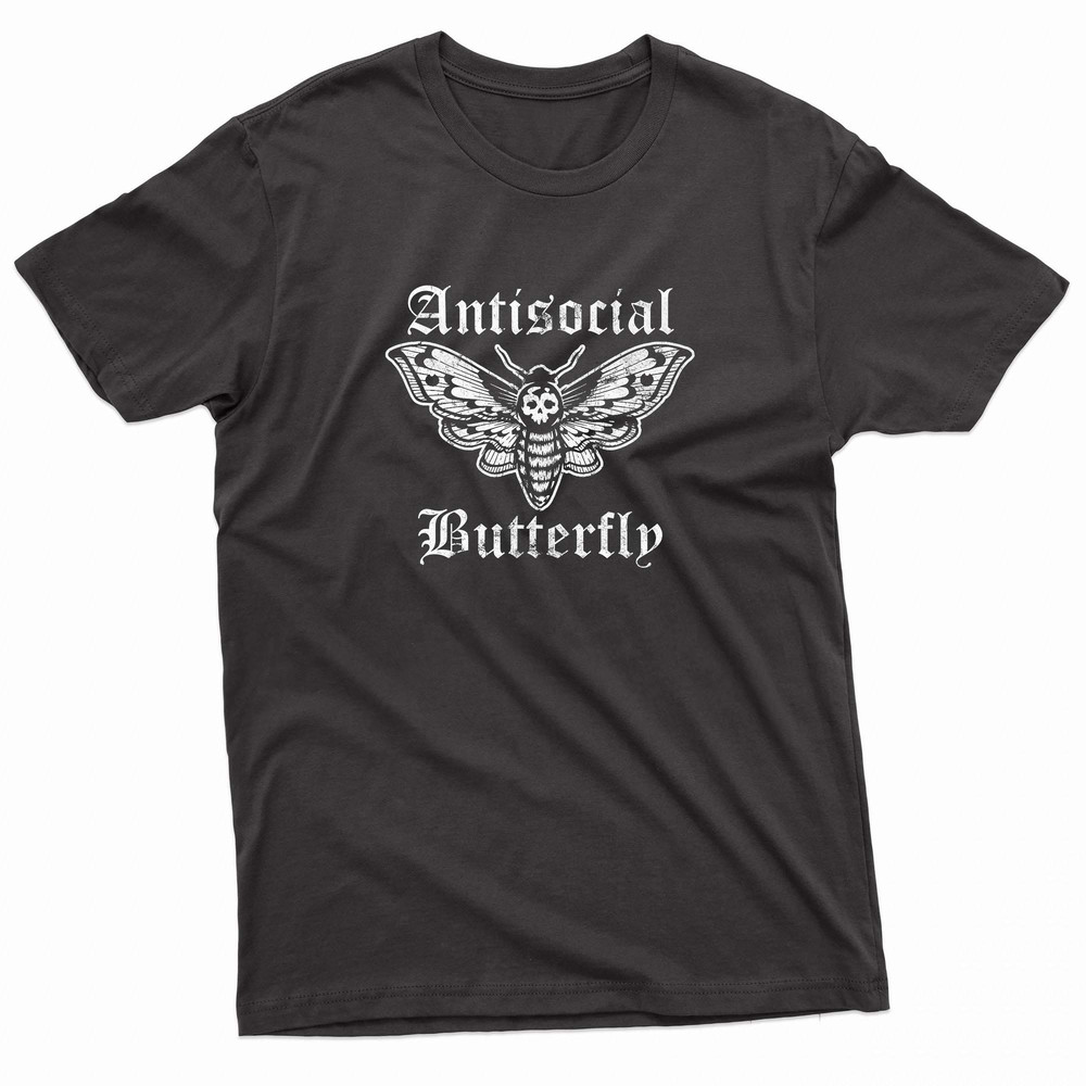 Antisocial Butterfly Funny Introverted Design TShirt 0