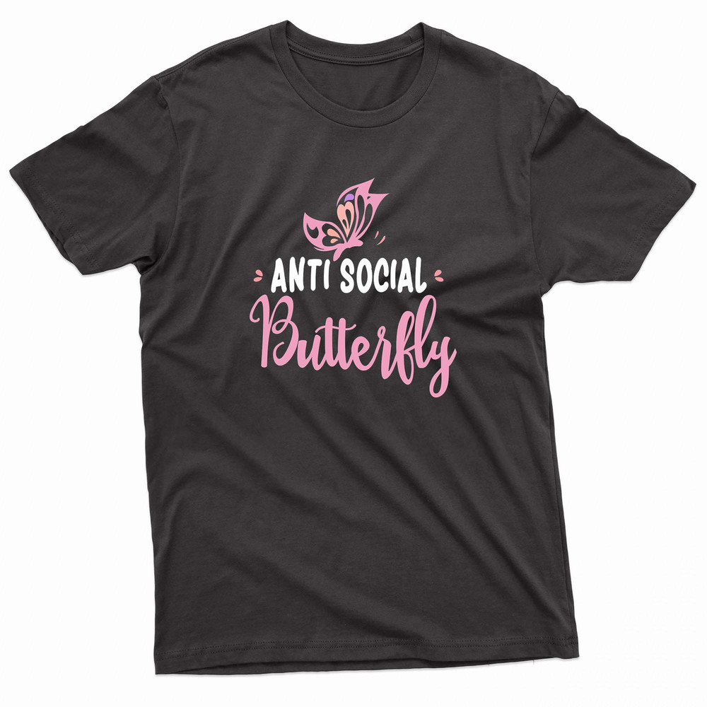 Anti Social Butterfly Pink TShirt 0