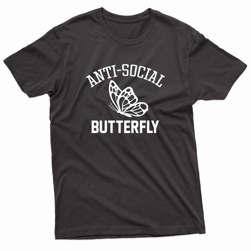 Anti Social Butterfly Vector Art TShirt 0