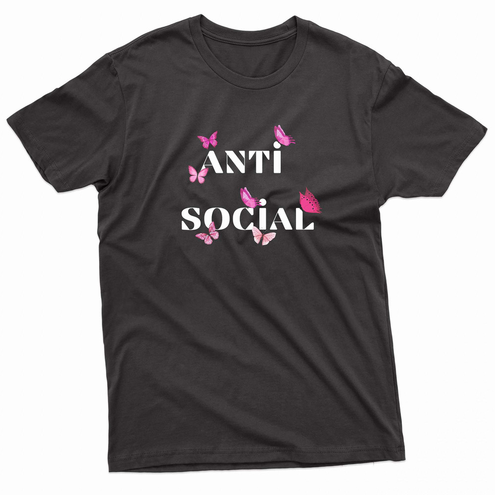 Anti Social Pink Butterflies TShirt 0