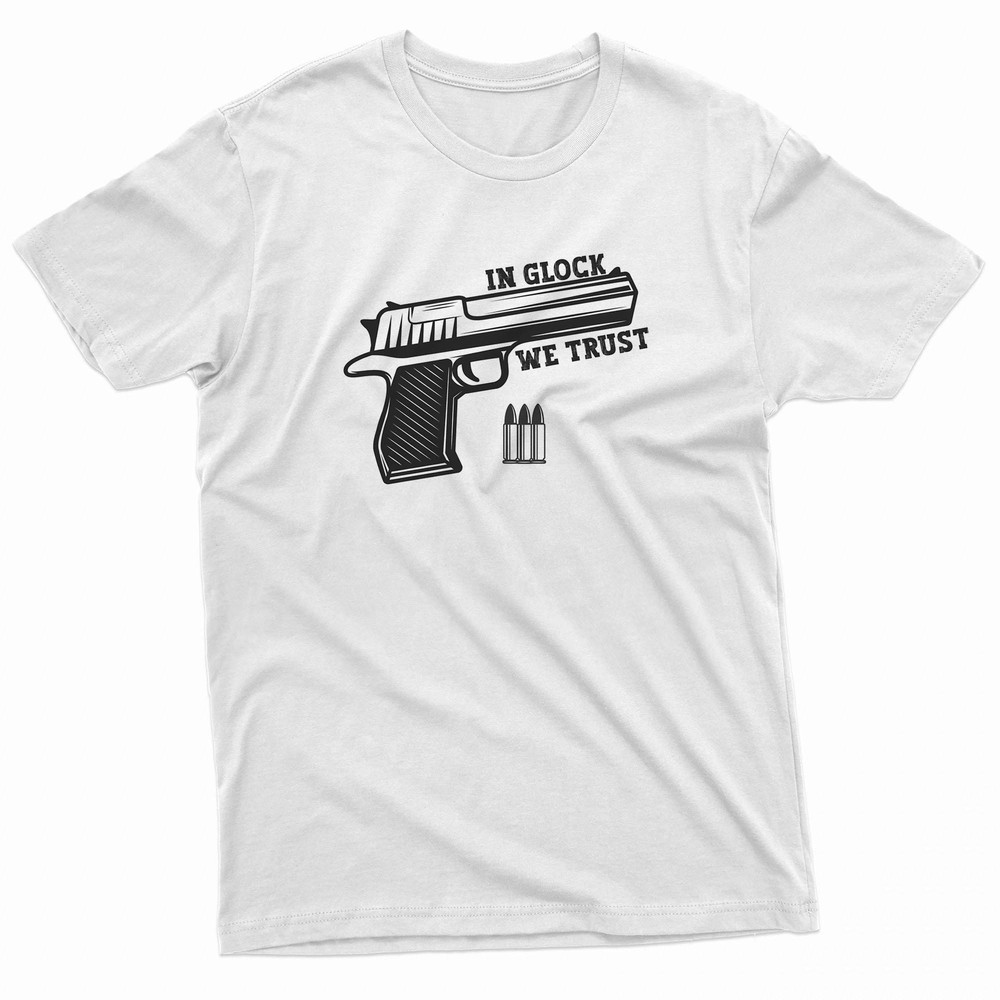 In Glock We Trust Gun And Bullets TShirt 0