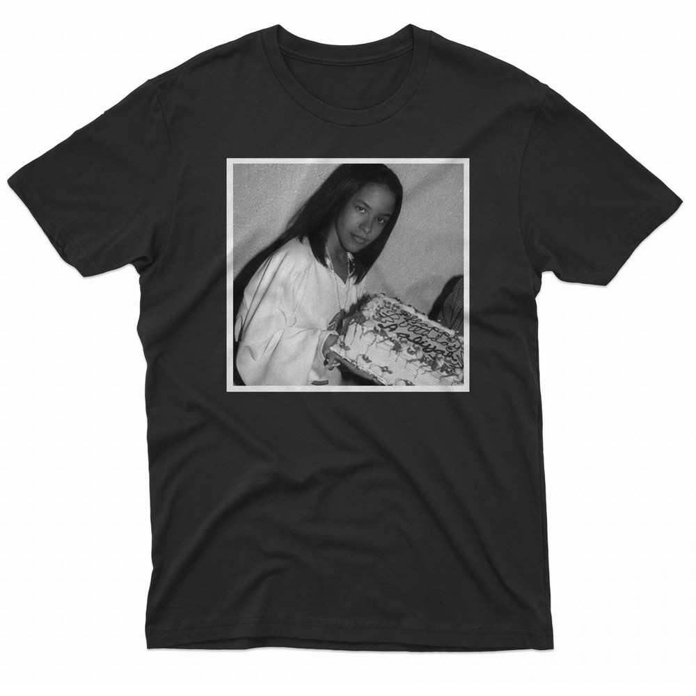 Aaliyah Black And White TShirt 0