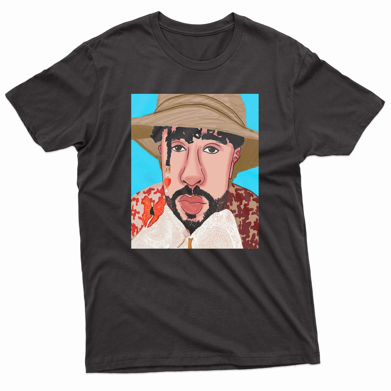 Bad Bunny Bucket Head Illustration TShirt 0