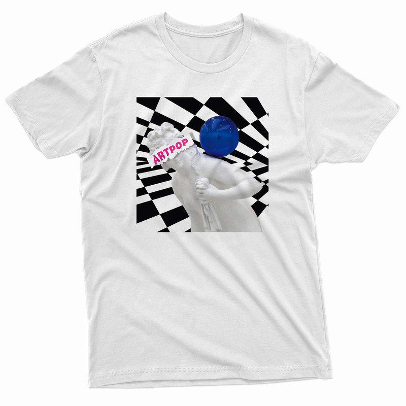 Lady Gaga Artpop Aesthetic Chiffon White Statue TShirt 0