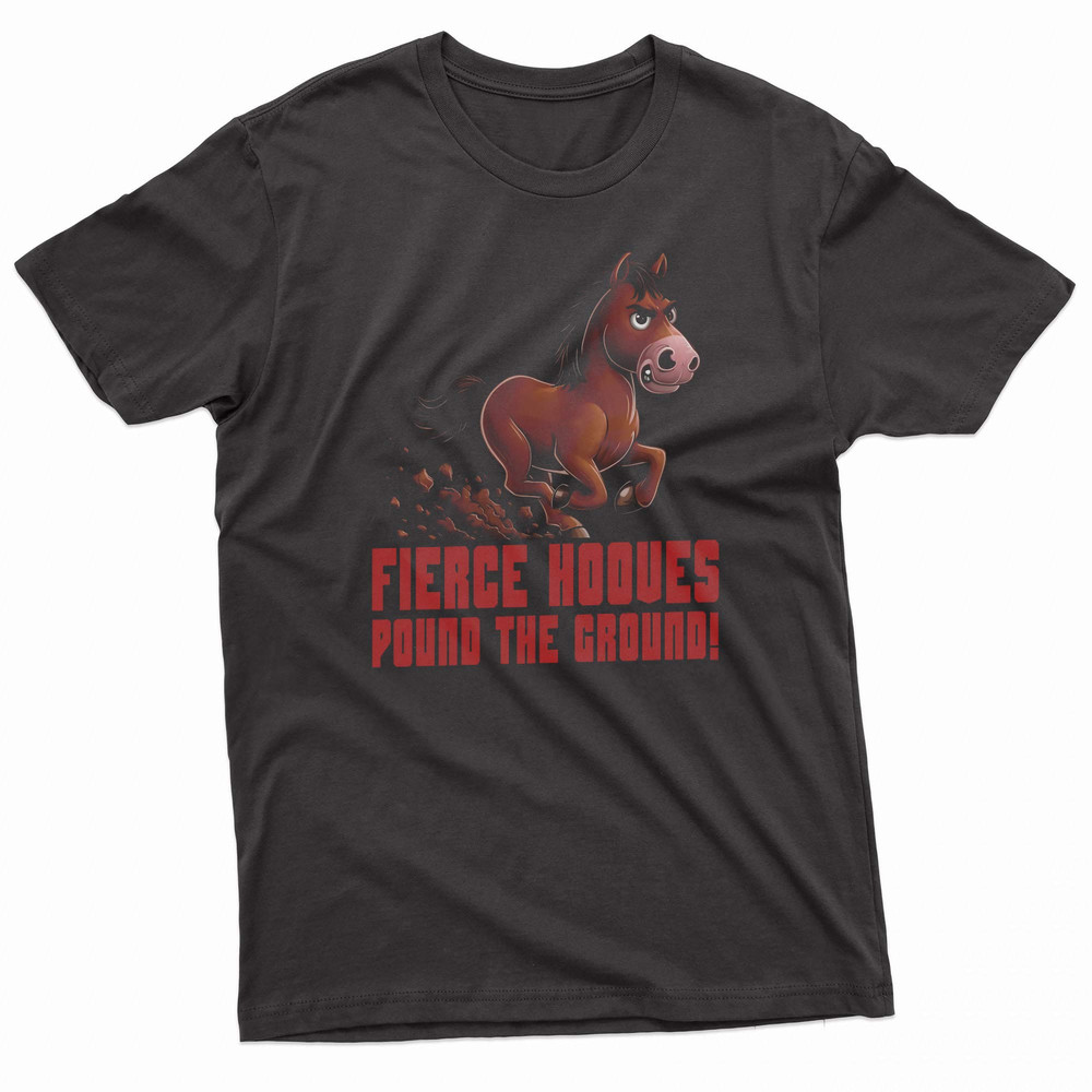 Angry Horse Runs Forward TShirt 0