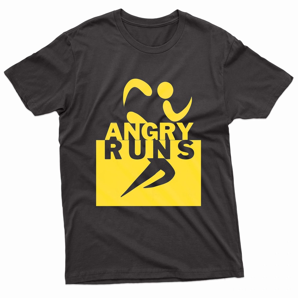 Angry Runs Black And Yellow TShirt 0