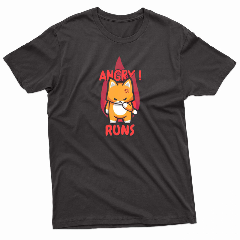 Angry Runs Cat TShirt 0