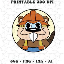 vector project sticker barney beaverton clucky logic, easy to edit with svg,png,ink, ai file format, instant download