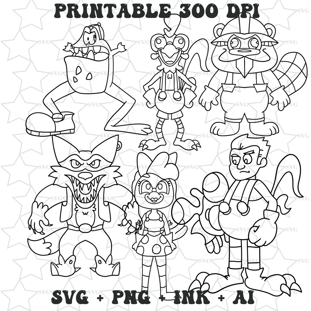 Vector Bundle Jaxon JackylBarney BeavertonRoofus RibbitRichard In Clucky Easy To Edit With SVGPNGInkAi File 2