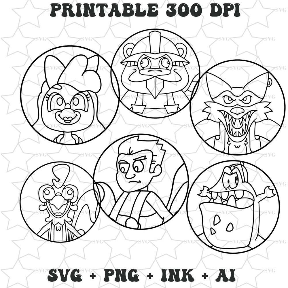 Vector Bundle Jaxon JackylBarney BeavertonRoofus RibbitRichard In Clucky Easy To Edit With SVGPNGInkAi File 3