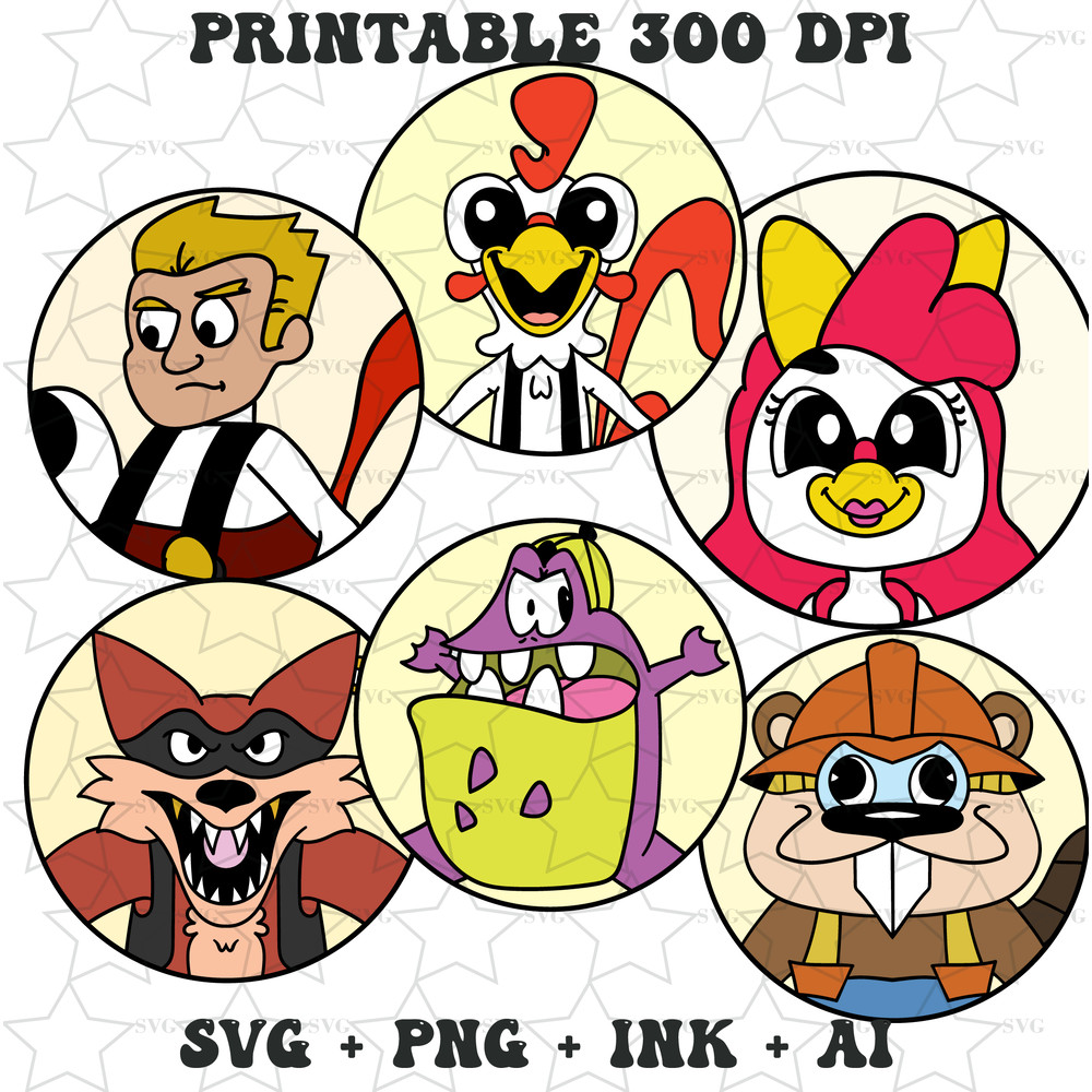 Vector Bundle Jaxon JackylBarney BeavertonRoofus RibbitRichard In Clucky Easy To Edit With SVGPNGInkAi File 4