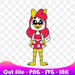 female clucky's logic png, clucky svg, clucky coloring pages printable, editable vector