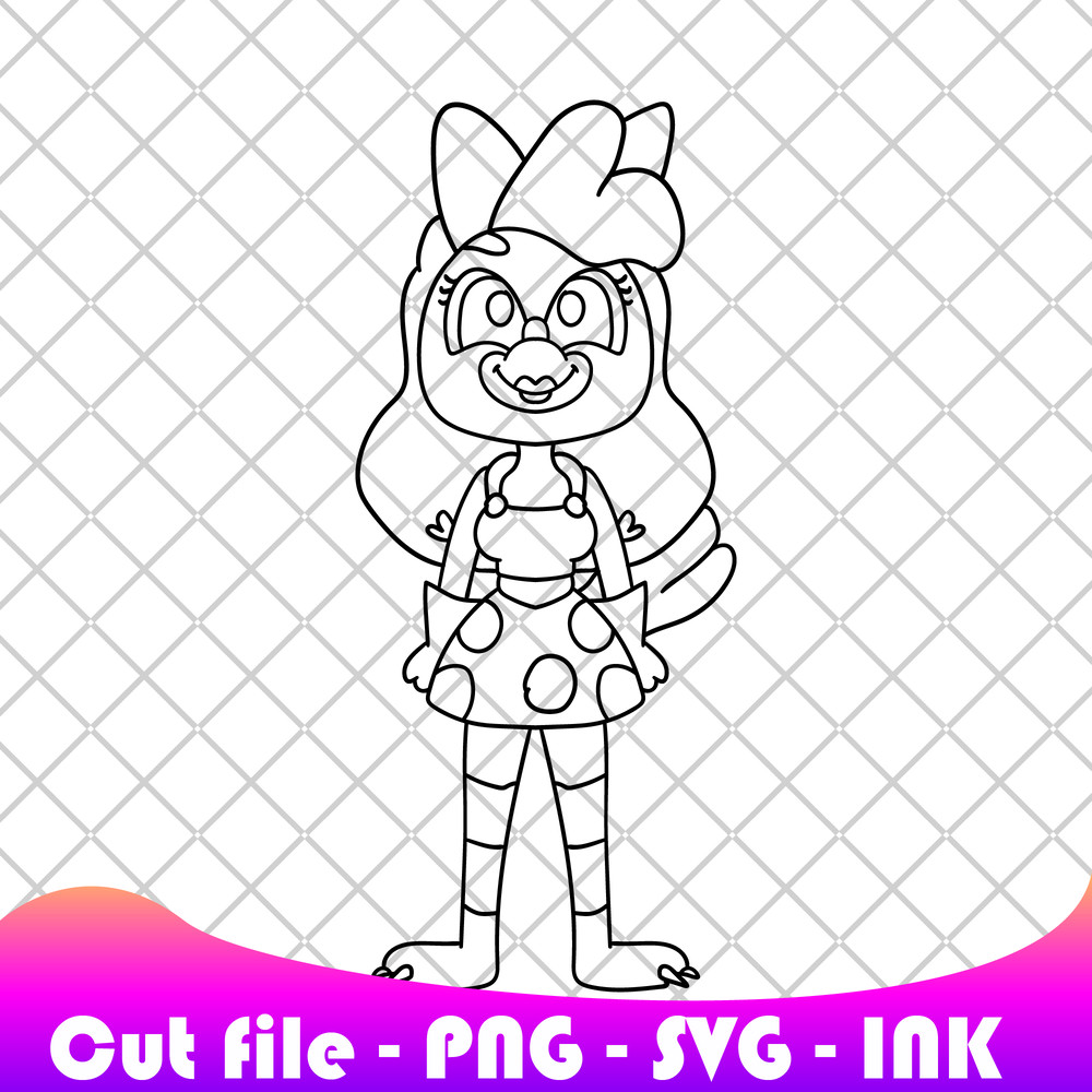 Female Cluckys Logic Png Clucky SVG Clucky Coloring Pages Printable Editable Vector 1