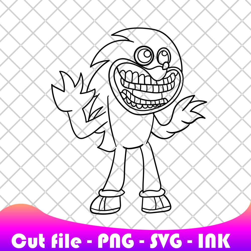 Shin Sonic SVG PNG Ink Coloring Pages Printable Editable Vector Instant DownloadSVG 1