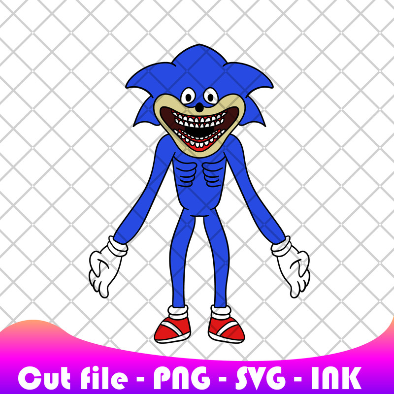 Shin Sonic SVG PNG Ink Coloring Pages Printable Editable Vector Instant Download SVG 0