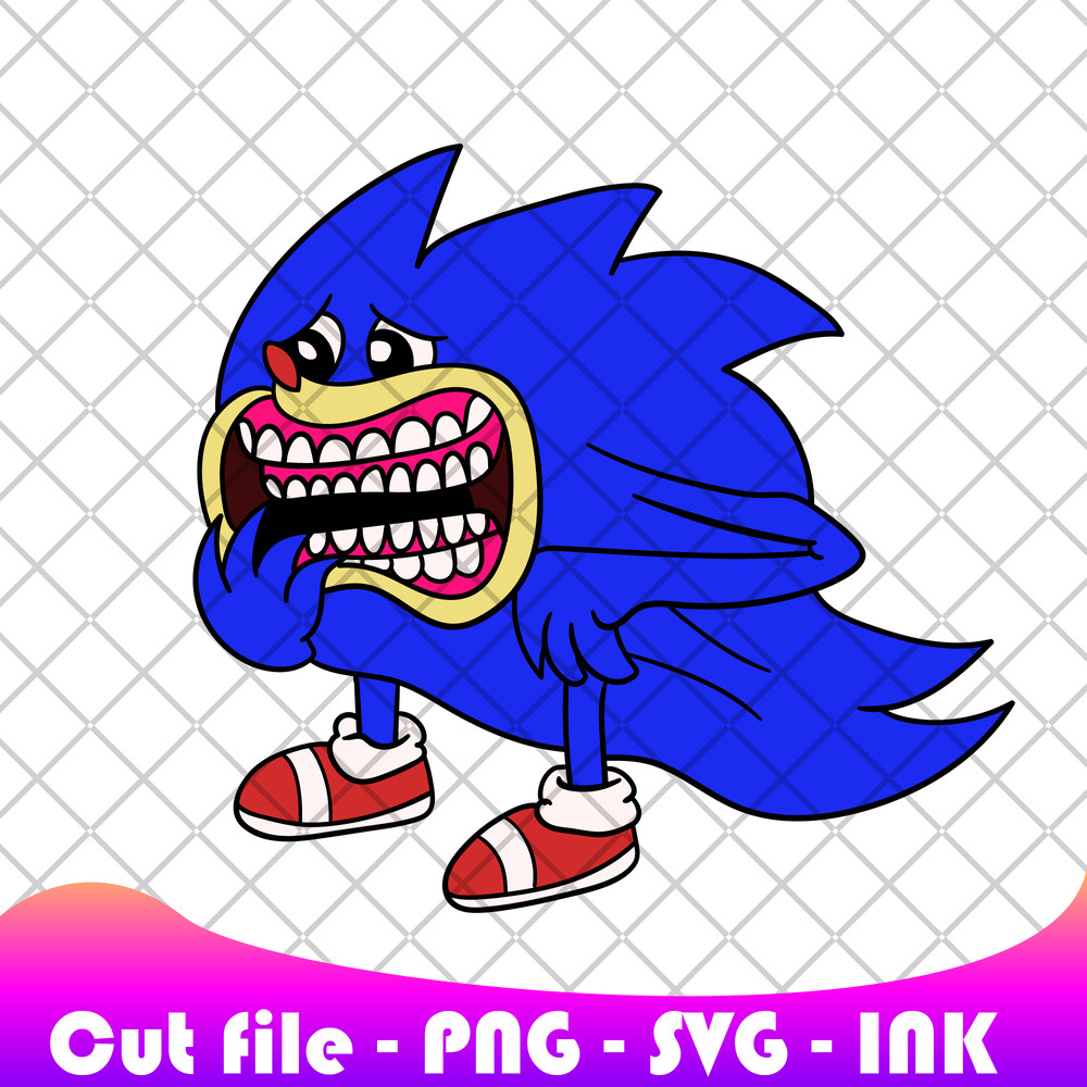 Shin Sonic SVG PNG Ink Coloring Pages Printable Editable Vector Instant Download SVG 0