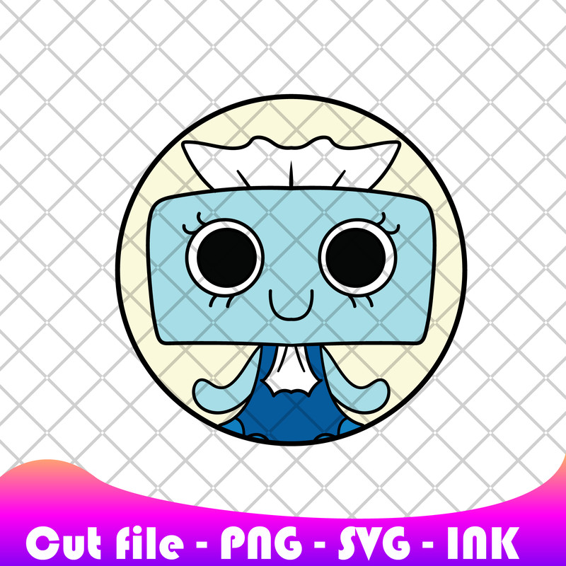 Dandy World SVG Sticker Tisha SVG PNG Ink Coloring Pages Printable Editable Vector Instant Download 0