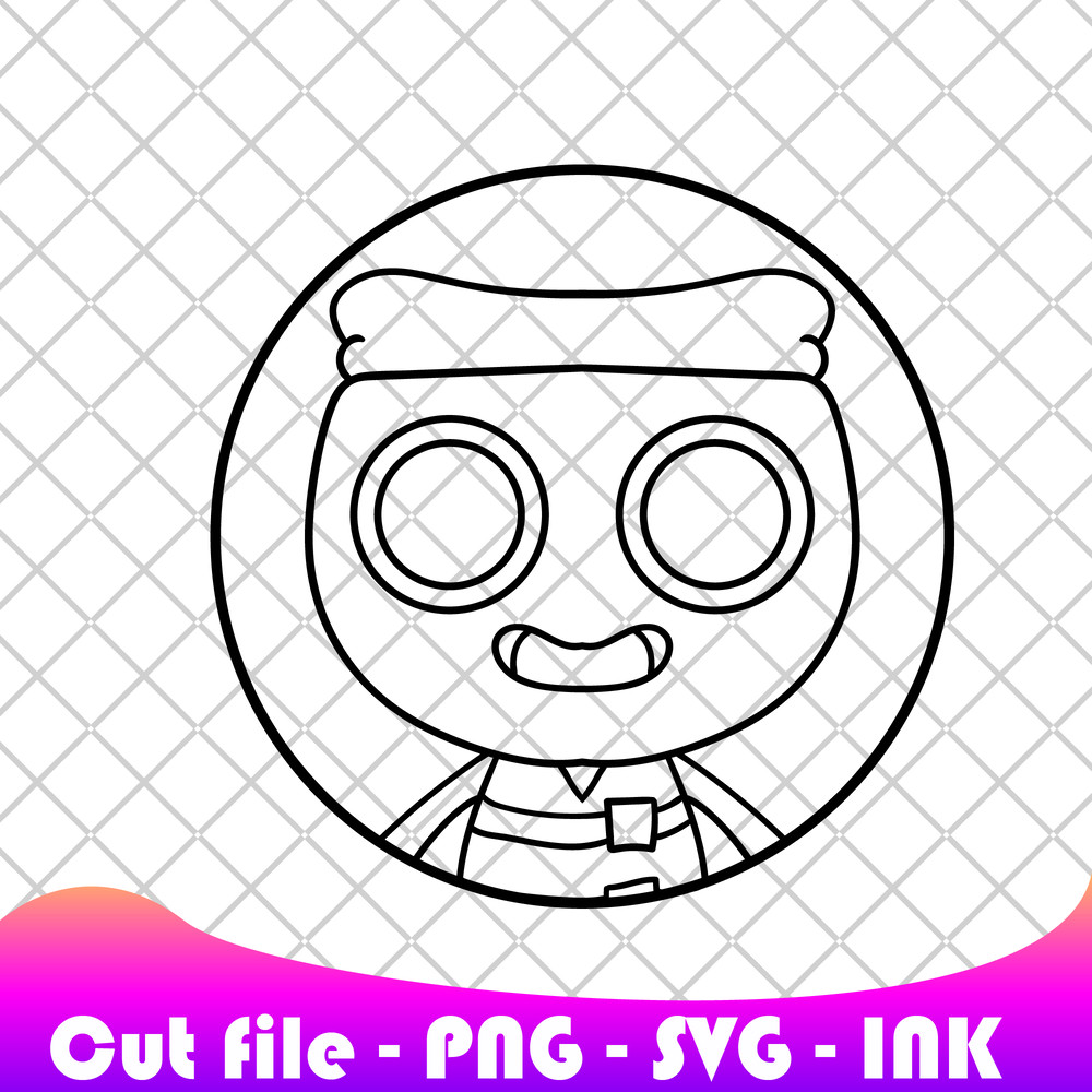 Dandy World SVG Sticker Finn SVG PNG Ink Coloring Pages Printable Editable Vector Instant Download 1