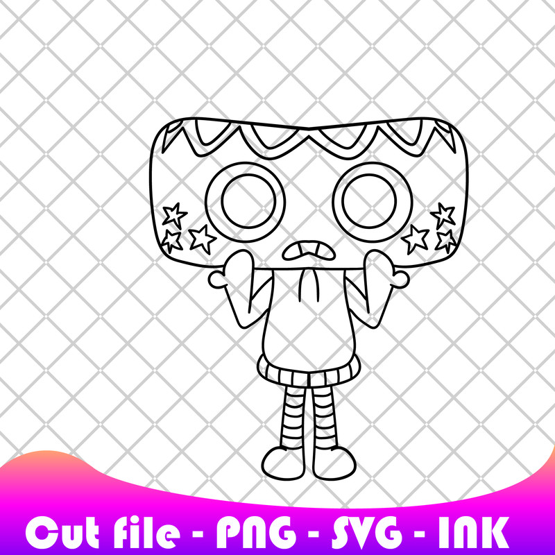 Dandy World SVG Cosmo SVG PNG Ink Coloring Pages Printable Editable Vector Instant Download 1