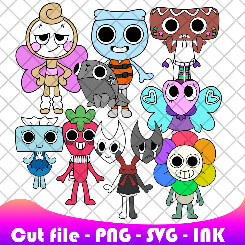 Bundle Dandy TishaSproutRazzle DazzlePebbleGlistenFinnCosmoSVG PNG Ink Coloring Pages Editable Vect 1