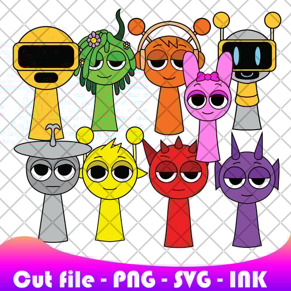 Sprunki Fun Bot,Garnold,Green Vineria,Orange Oren,Raddy,Silv | Inspire ...