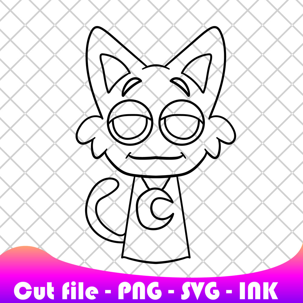 Sprunki Increedibox CatNap SVG PNG Ink Sprunki CatNap Coloring Pages Printable Editable Vector Inst 1