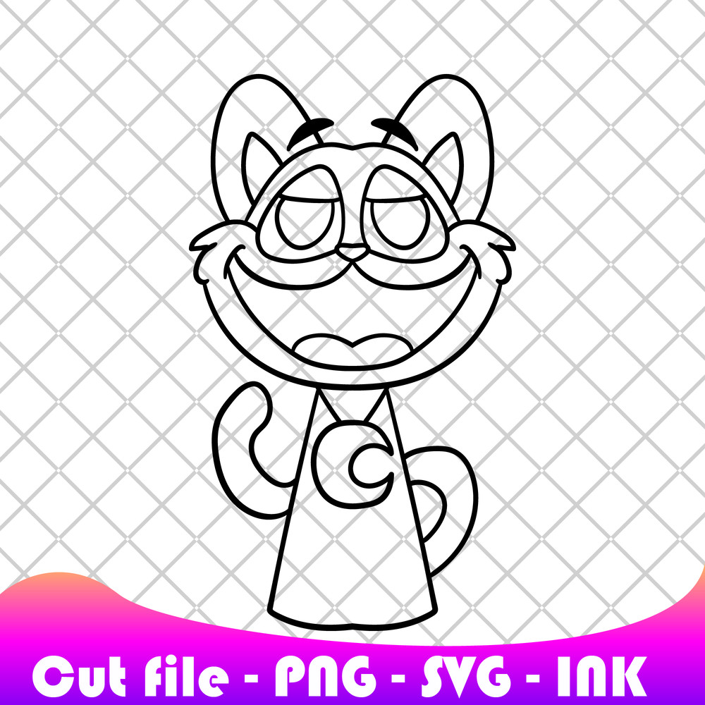 Sprunki Increedibox CatNap SVG PNG Ink Sprunki CatNap Coloring Pages Printable Editable Vector Inst 1