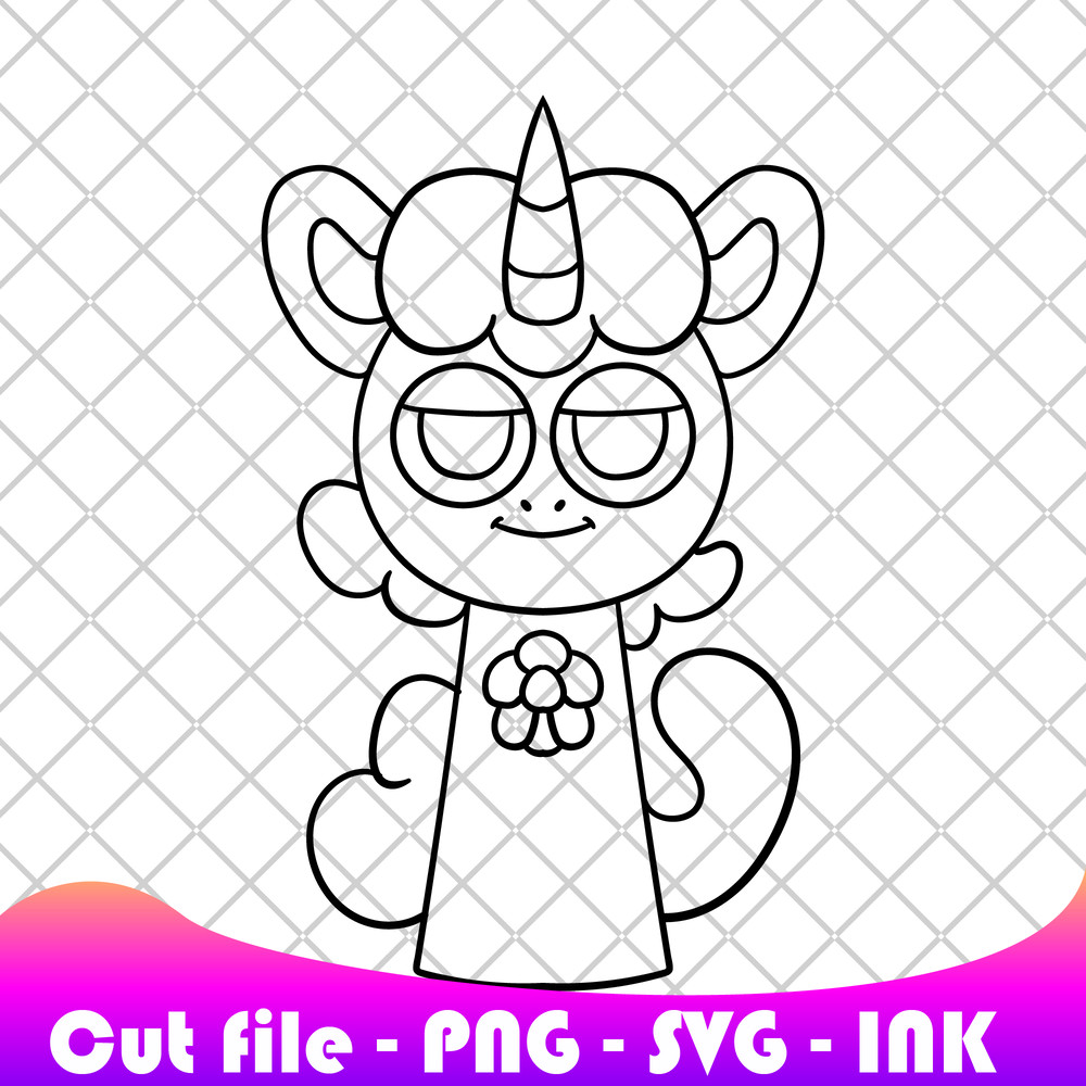 Sprunki Increedibox CraftyCorn SVG PNG Ink Sprunki Coloring Pages Printable Editable Vector Instant 1