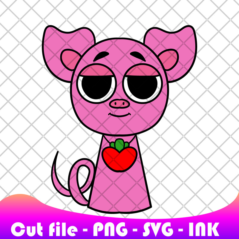 Sprunki Increedibox PickyPiggy SVG PNG Ink Sprunki Coloring Pages Printable Editable Vector Instant 0