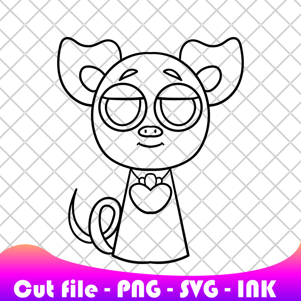 Sprunki Increedibox PickyPiggy SVG PNG Ink Sprunki Coloring Pages Printable Editable Vector Instant 1