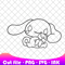 Cinnamoroll Hugging A Teddy Bear SVG PNG Ink Cinnamoroll Coloring Pages Printable Editable Vector I 1