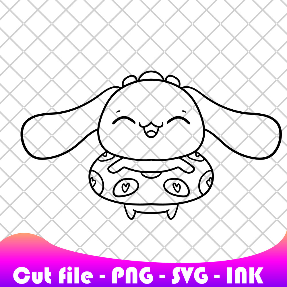 Cinnamoroll Summer Pool Fun SVG PNG Ink Cinnamoroll Coloring Pages Printable Editable Vector Instan 1