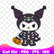 Kuromi Skeleton SVG PNG Ink Coloring Pages Printable Kuromi Skeleton Editable Vector 0