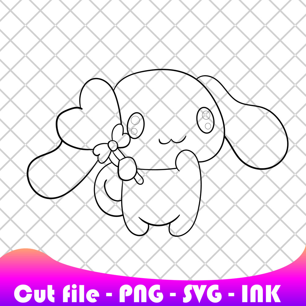 Cinnamoroll Love SVG PNG Ink Coloring Pages PrintableCinnamoroll Love Editable Vector 1